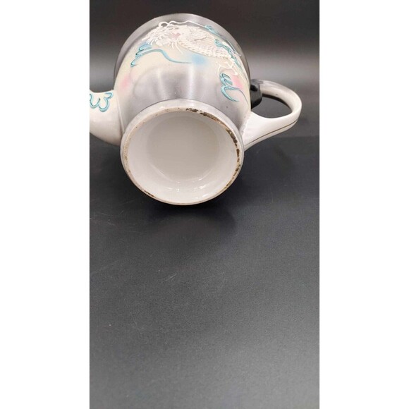 Vintage DragonWare Porcelain Teapot Handpainted Japanese Moriage - Picture 11 of 14